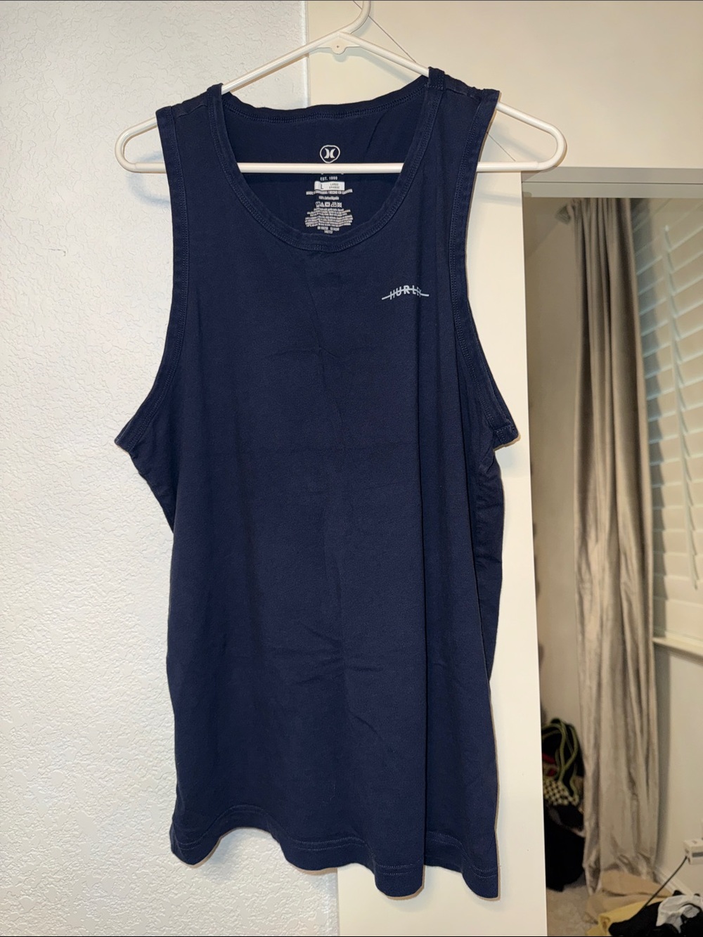 Hurley Navy Athletic Tank Top with Subtle Logo